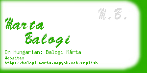 marta balogi business card